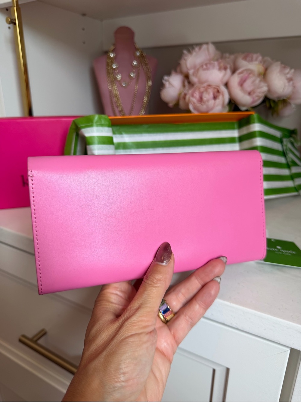 kate spade gift boxed like new Cameron St Lacey Pink Leather Continental Wallet - Picture 8 of 14